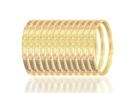 Three Tone Plated Khilla Bangles